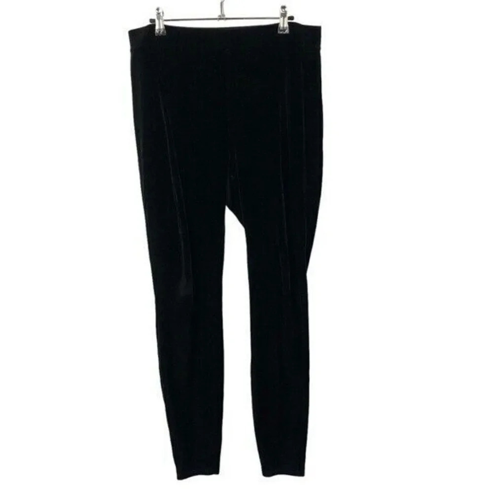 J. Crew Black Stretch Velvet High Rise Leggings L - Picture 3 of 3